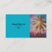 Tropisch Blauwgroen blauw zonsondergang door palmb Visitekaartje (Voorkant)