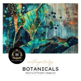 Tropisch Blauwgroen en Goud Botanisch Weefselpapie Tissuepapier