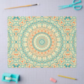 Tropisch Blauwgroen en Oranje Mandala-patroon Tissuepapier (Craft)