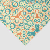 Tropisch Blauwgroen en Oranje Mandala-patroon Tissuepapier (Detail)