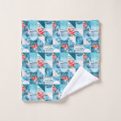 Tropisch Blauwgroen geometrisch Abstract patroon Bad Handdoek (Wasdoekje)