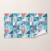 Tropisch Blauwgroen geometrisch Abstract patroon Bad Handdoek (Handdoek)