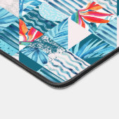 Tropisch Blauwgroen geometrisch Abstract patroon Bureaumat (Hoek)