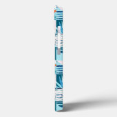 Tropisch Blauwgroen geometrisch Abstract patroon Case-Mate iPhone Case (Achterkant / Links)