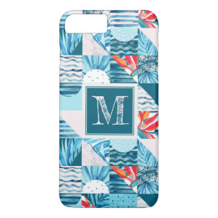 Tropisch Blauwgroen geometrisch Abstract patroon Case-Mate iPhone Case