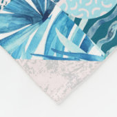 Tropisch Blauwgroen geometrisch Abstract patroon Fleece Deken (Hoek)