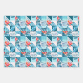 Tropisch Blauwgroen geometrisch Abstract patroon Inpakpapier Vel (Voorkant 3)