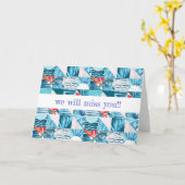 Tropisch Blauwgroen geometrisch Abstract patroon Kaart (Gele Bloem)