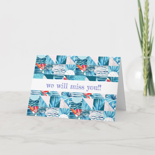 Tropisch Blauwgroen geometrisch Abstract patroon Kaart (Voorkant)