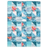 Tropisch Blauwgroen geometrisch Abstract patroon Klembord (Achterkant)