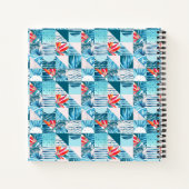 Tropisch Blauwgroen geometrisch Abstract patroon Notitieboek (Achterkant)