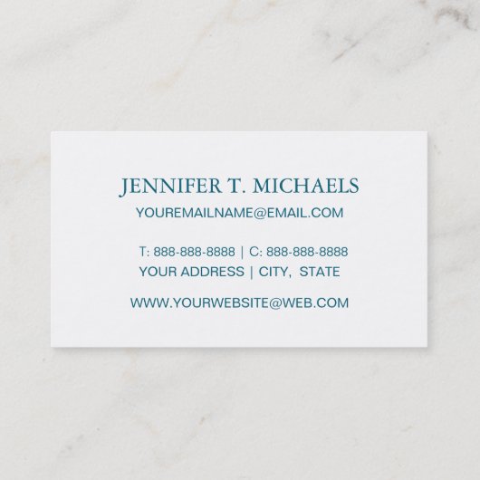 Tropisch Blauwgroen geometrisch Abstract patroon Visitekaartje (Achterkant)