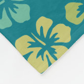 Tropisch Blauwgroen Hibiscus Flower Pattern Fleece Deken (Hoek)