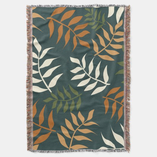 Tropisch Blauwgroen Leaf Vector Patroon Deken (Voorkant Verticaal)