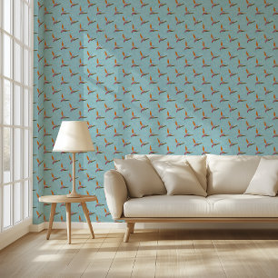 Tropisch Blauwgroen Modern Paradijsvogel met de ha Behang