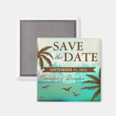 Tropisch Blauwgroen Schilderachtig strand Save the Magneet (Voorkant / Achterkant)