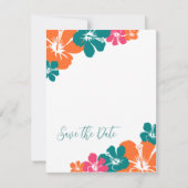 Tropisch Blauwgroen Sinaasappel Roze Hibiscus Bewa Kaart (Achterkant)