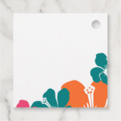 Tropisch Blauwgroen Sinaasappel Roze Hibiscusvierk Bedankjes Labels (Achterkant)