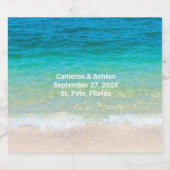 Tropisch Blauwgroene Wuwwaterbruiloft Beer Bier Etiket (Enkel label)