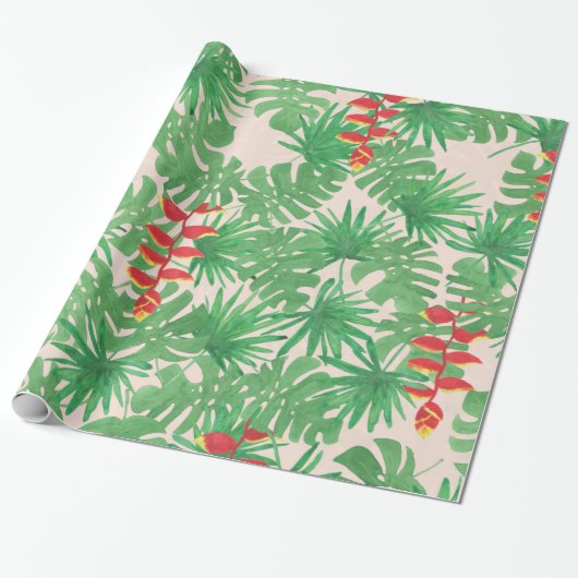 Tropisch blazoen cadeaupapier (Uitgerold)