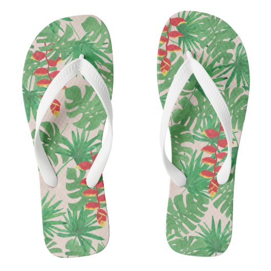Tropisch blazoen teenslippers (Voetbed)