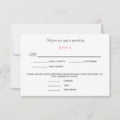 Tropisch bleekroze plunjalgie Vesp RSVP Kaartje (Achterkant)