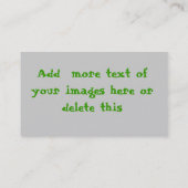 Tropisch bloedbad visitekaartje (Achterkant)