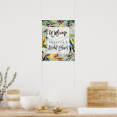 tropisch bloem bruiloft feest welkom bord poster (Keuken)