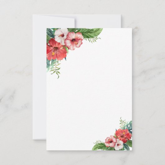 Tropisch bloem bruiloft RSVP met charme luau flami (Achterkant)