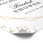 Tropisch Bloem Flamingo Goud Bruidsfeest Bord Poster (Hoek)