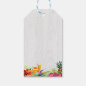 Tropisch Bloem Flamingo Koppel Luau Bedankt Cadeaulabel (Achterkant)