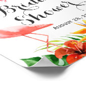 Tropisch Bloem Flamingo Luau Bruiloftfeest Sign Poster (Hoek)
