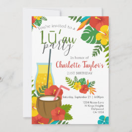 Tropisch Bloem Luau Feest Kaart