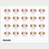 Tropisch Bloem Masquerade Masker Feest Aangepaste  Ronde Sticker (Vel)