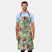 Tropisch bloem Oerwoud Floral Pattern Schort (Gedragen)