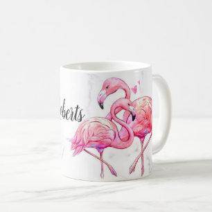 Tropisch Bloemachtig Flamingo Geometrisch Koffiemok