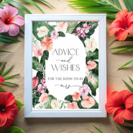 Tropisch bloemadvies- en wensenbord poster