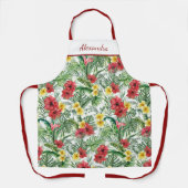 Tropisch bloembloemen Oerwoud gepersonaliseerd Schort (Voorkant)