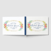 Tropisch bloemboeket modern ovaal lijst gastenboek (Volledig)