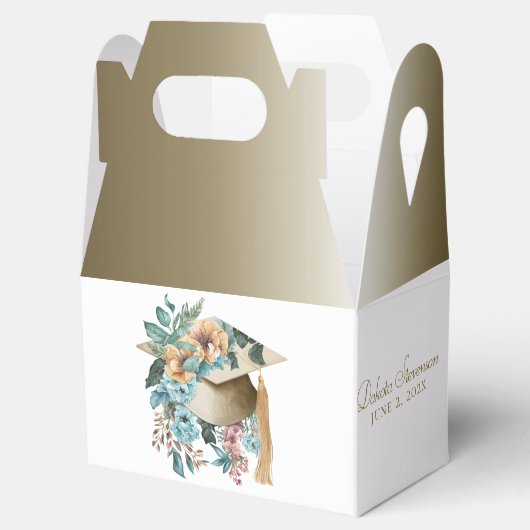 Tropisch Bloemen Afstuderen Pet en Tassel Party Bedankdoosjes (Geopend)