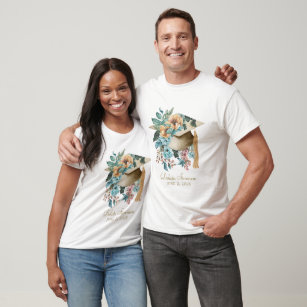 Tropisch Bloemen Afstuderen Pet en Tassel Party T-shirt