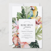 Tropisch Bloemen Botanische Parrot repetitie diner Kaart (Voorkant)