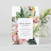 Tropisch Bloemen Botanische Parrot repetitie diner Kaart (Staand voorkant)