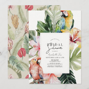 Tropisch Bloemen & Botanische Parrot Vrijgezellenf Kaart