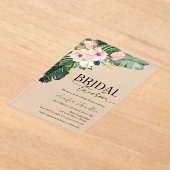 Tropisch Bloemen Bruids Luncheon Vrijgezellenfeest Acryl Uitnodigingen (Laagn)