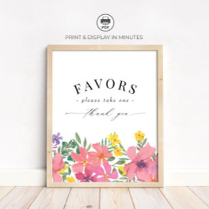 Tropisch Bloemen Bruiloft Favorieten Bord Poster
