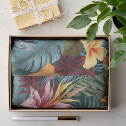 Tropisch Bloemen Decoupage papier (Geschenk)