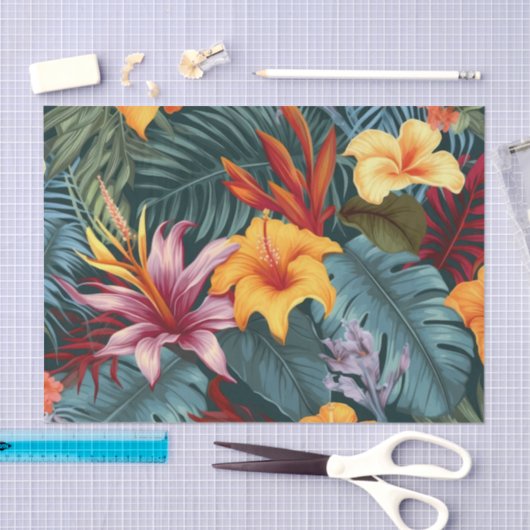 Tropisch Bloemen Decoupage papier (Craft)