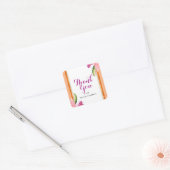 Tropisch Bloemen Koraal Sinaasappel & Goud Party F Vierkante Sticker (Envelop)