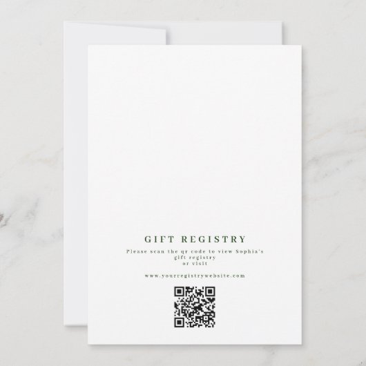 Tropisch Bloemen Lijst Bruidsdouche Uitnodiging (Achterkant)